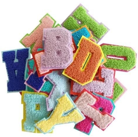 Custom chenille letter patches for apparel and sportswear